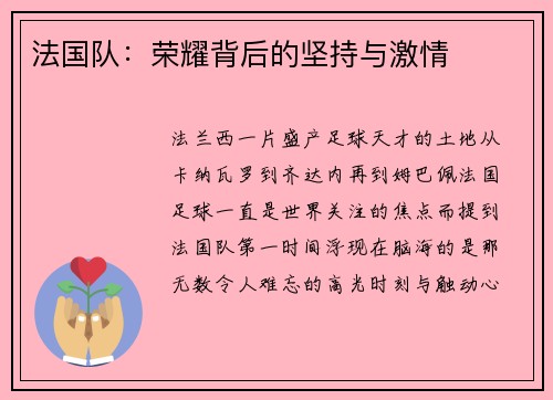 法国队：荣耀背后的坚持与激情